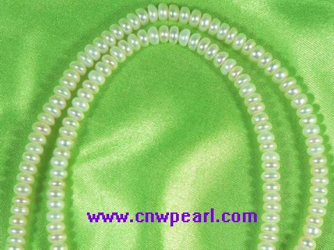 wholesale natural white button freshwater pearl strands